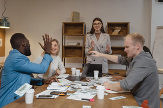 People sitting around a table